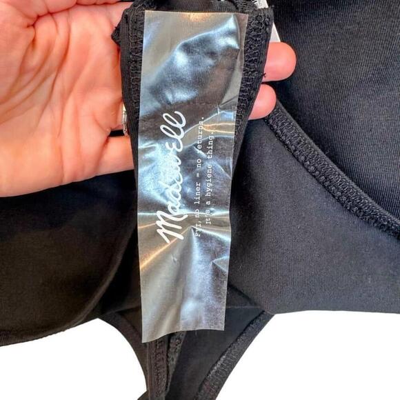 Madewell Tank Thong Bodysuit in true black size medium NWT - Picture 11 of 13